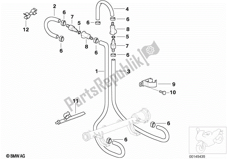 Todas las partes para Tubo De Combustible Y Piezas De Montaje de BMW K 1200 RS  89V3 1996 - 2001