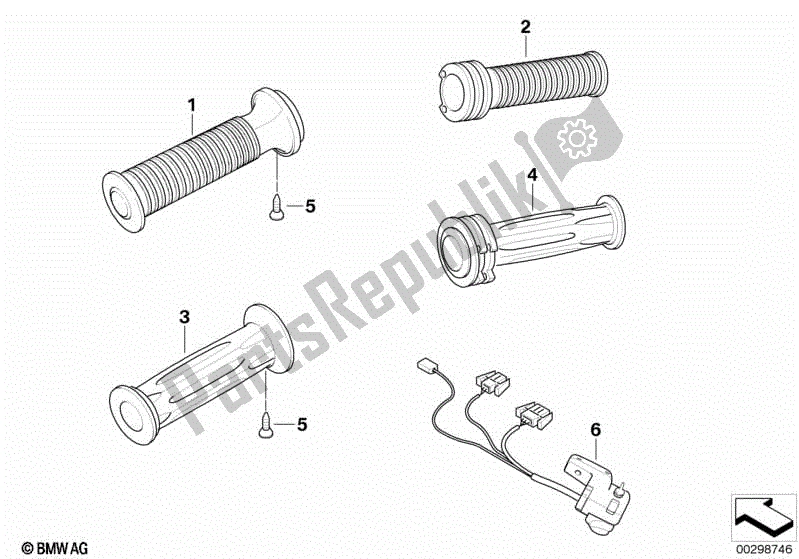 Todas las partes para Empuñadura De Manillar, Calefactable de BMW K 1200 RS  89V3 1996 - 2001