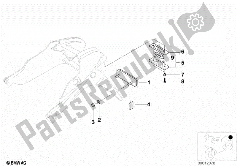 Todas las partes para Soporte De Matrícula, Reflector Lateral de BMW K 1200 RS  89V3 1996 - 2001