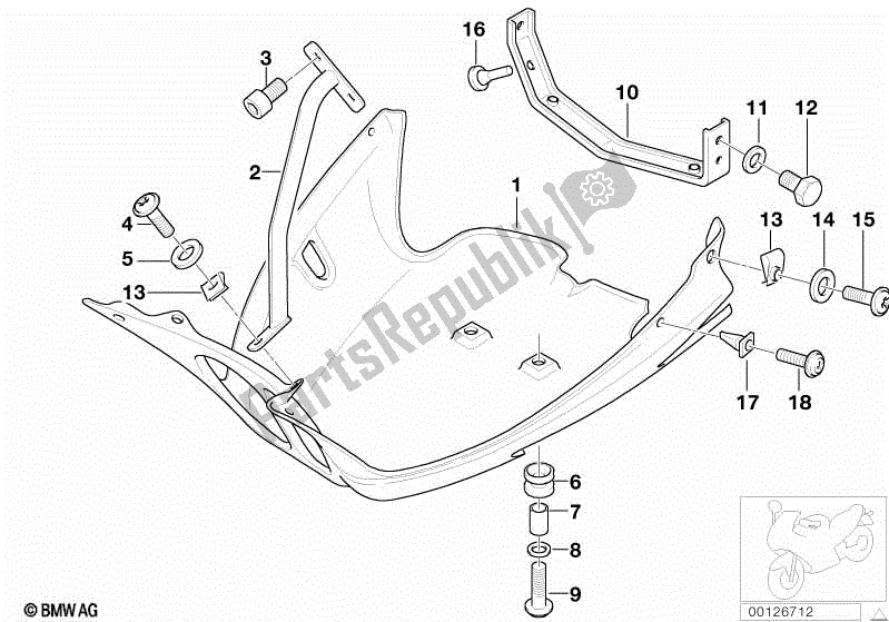 Todas las partes para Spoiler Del Motor Con Revestimiento Primario de BMW K 1200 RS  89V3 1996 - 2001