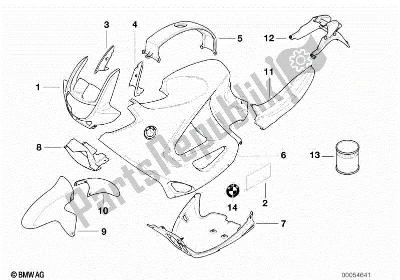 Todas las partes para Piezas Pintadas 733 Marrakeschrot 2 de BMW K 1200 RS  89V3 1996 - 2001