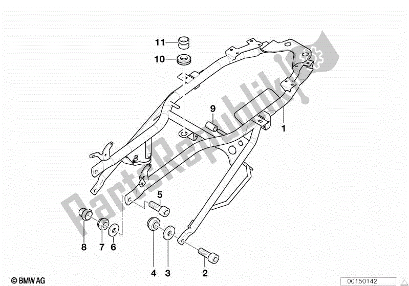 Todas las partes para Marco Trasero de BMW K 1200 RS  89V3 1996 - 2001