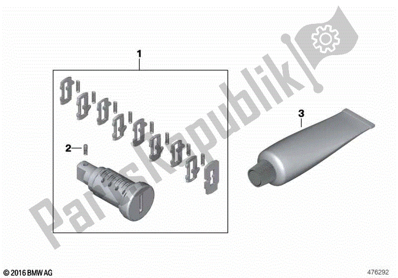 Todas las partes para Rep. Kit F Cilindro De Cerradura de BMW K 1200 RS  89V3 1996 - 2001