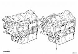 moteur court / carter de vilebrequin avec pistons