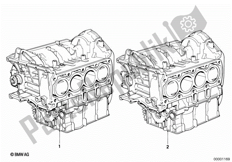 Todas las partes para Motor Corto / Cárter Con Pistones de BMW K 1200 RS  89V3 1996 - 2001