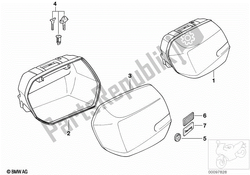 Todas las partes para Caso Del Sistema de BMW K 1200 RS  89V3 1996 - 2001