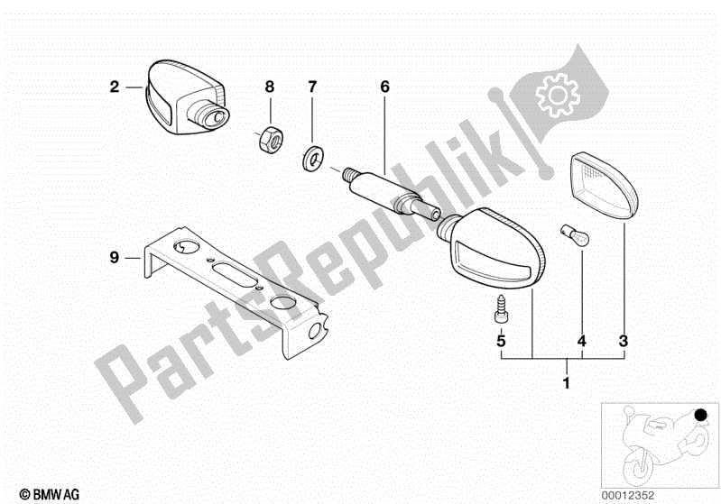 Todas las partes para Intermitente Trasero de BMW K 1200 RS  89V3 1996 - 2001