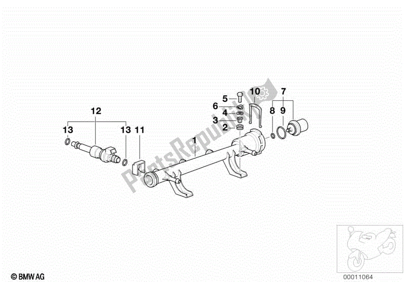 Todas las partes para Válvulas / Tuberías Del Sistema De Inyección De Combustible de BMW K 1200 RS  89V3 1996 - 2001