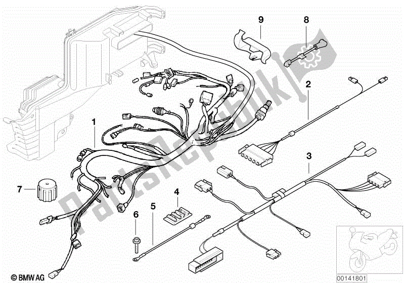 Todas las partes para Arnés, Chasis, Parte De La Cola, Agarre Térmico de BMW K 1200 RS  89V3 1996 - 2001