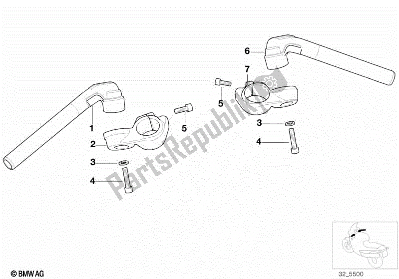 Todas las partes para Manillar Ajustable de BMW K 1200 RS 41 2001 - 2004