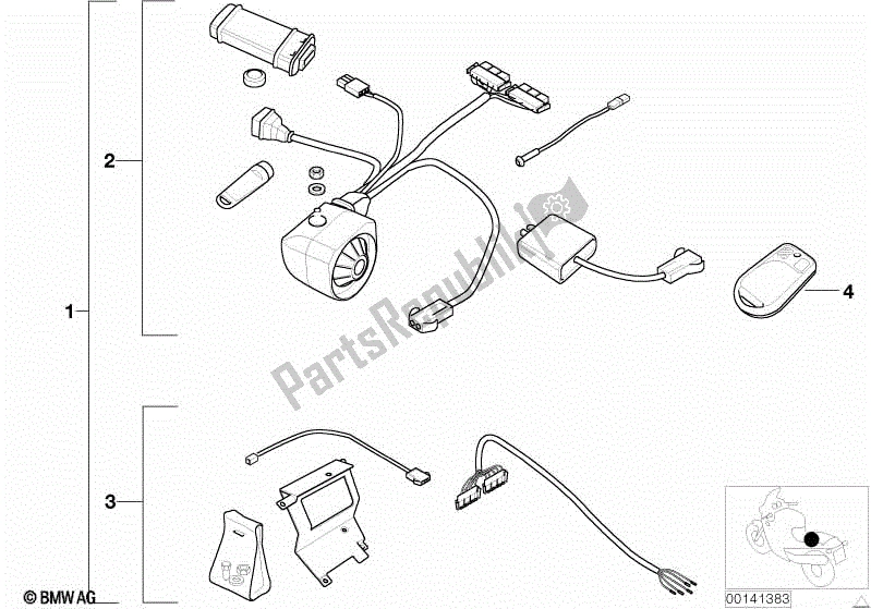 Todas las partes para Sistemas De Alarma de BMW K 1200 RS 41 2001 - 2004