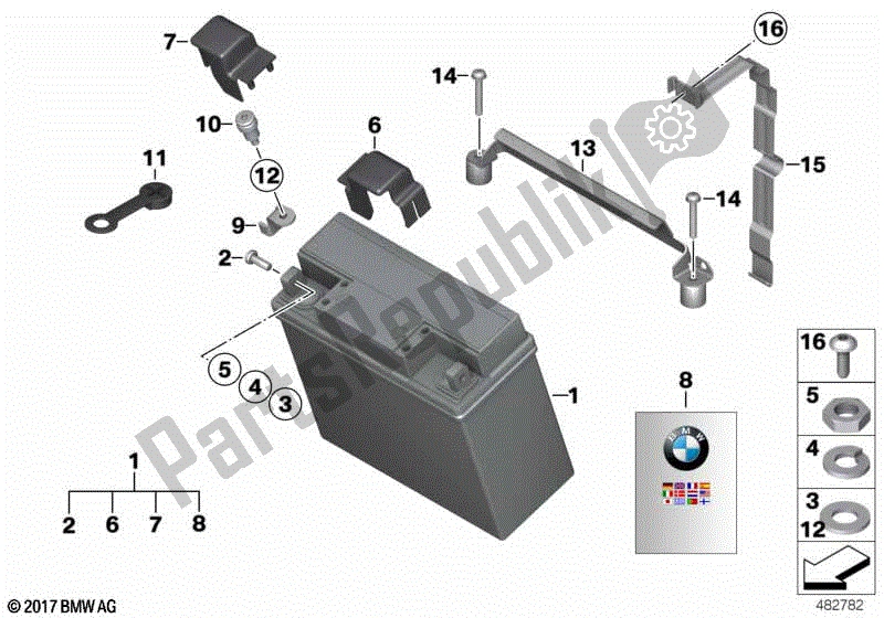 Todas las partes para Batería, Sin Mantenimiento de BMW K 1200 RS 41 2001 - 2004