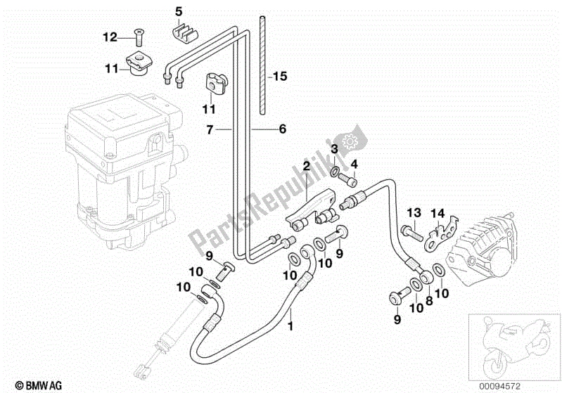 Todas las partes para Línea De Freno, Abs Integral, Trasero de BMW K 1200 RS 41 2001 - 2004