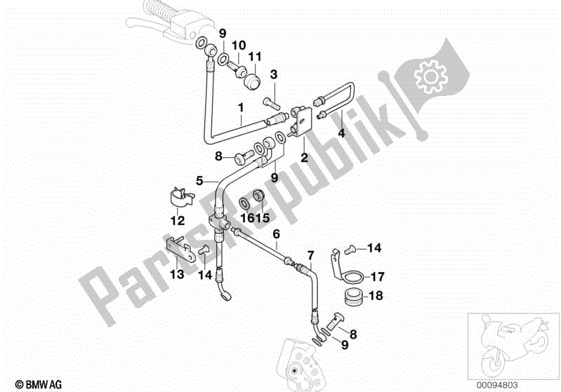 Todas las partes para Tubo De Freno, Delantero, Sin Abs de BMW K 1200 RS 41 2001 - 2004