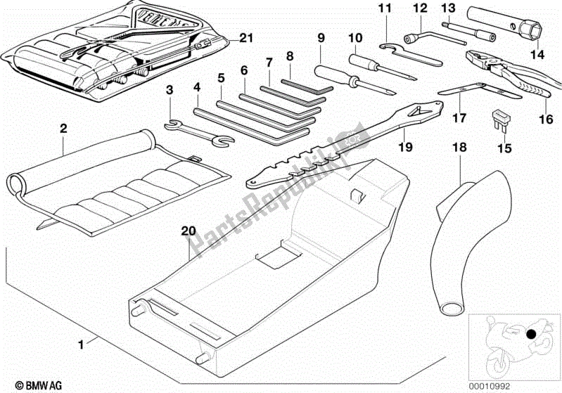 Todas las partes para Herramienta De Coche de BMW K 1200 RS 41 2001 - 2004