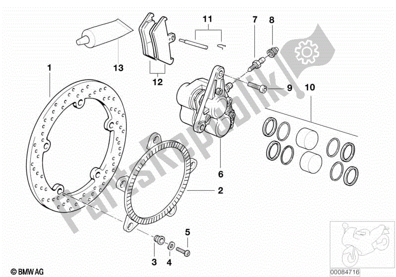 Todas las partes para Freno De Rueda Delantera Sin Abs Integral de BMW K 1200 RS 41 2001 - 2004