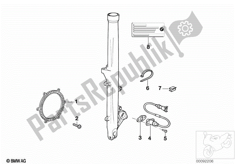 Todas las partes para Sensor De Rueda Delantera Abs Integral de BMW K 1200 RS 41 2001 - 2004