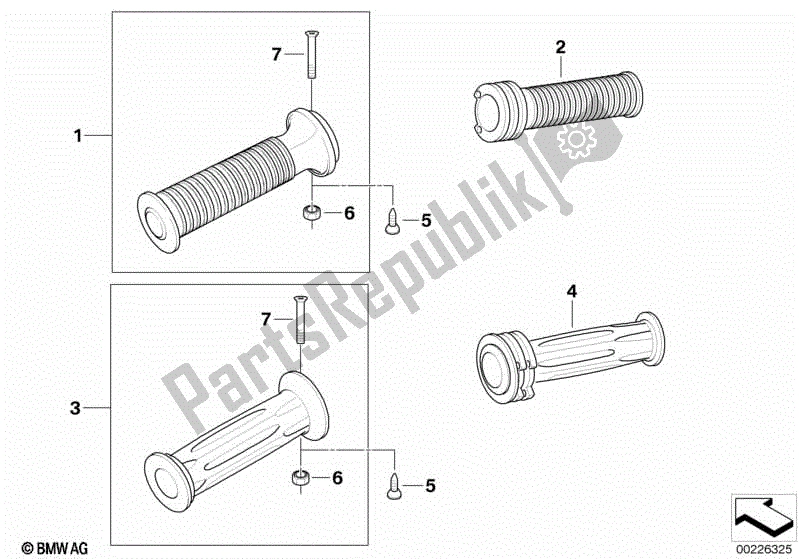 All parts for the Handlebar Grip, Heated of the BMW K 1200 RS 41 2001 - 2004