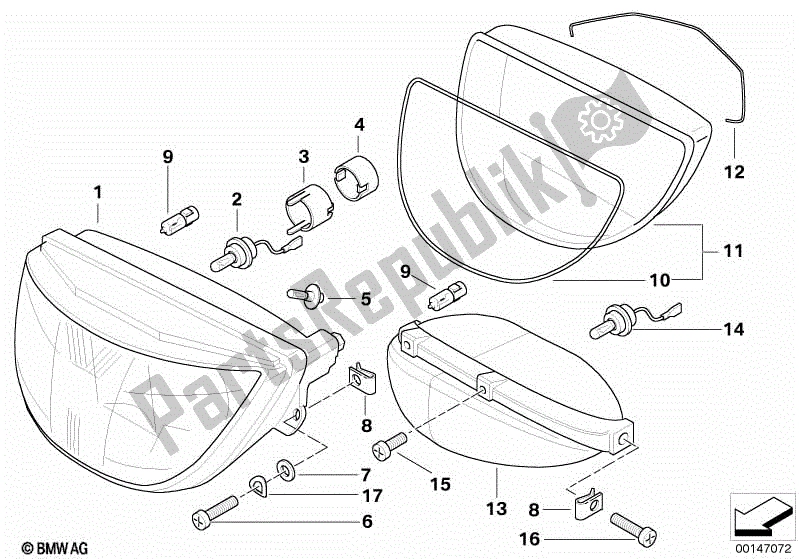 Todas las partes para Faro de BMW K 1200 RS 41 2001 - 2004