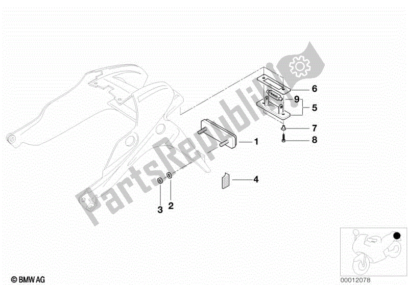 Todas las partes para Soporte De Matrícula, Reflector Lateral de BMW K 1200 RS 41 2001 - 2004