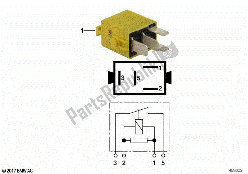 Todas las partes para Minirelay, Hacer Contacto, Amarillo de BMW K 1200 RS 41 2001 - 2004