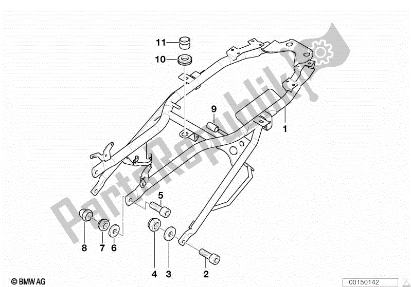 Todas las partes para Marco Trasero de BMW K 1200 RS 41 2001 - 2004