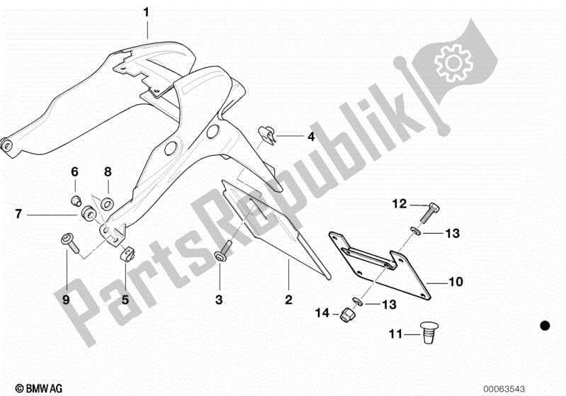 Todas las partes para Montaje De La Placa De Matrícula de BMW K 1200 RS 41 2001 - 2004