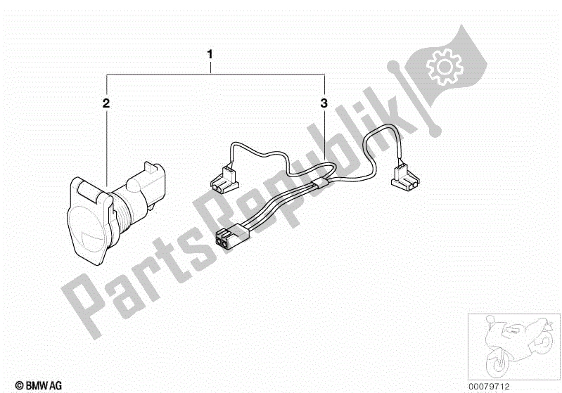 Todas las partes para Kit De Reequipamiento, Enchufe de BMW K 1200 RS 41 2001 - 2004