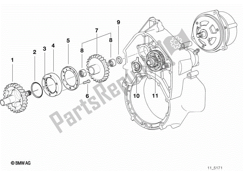 Todas las partes para Embrague Unidireccional De Arranque / Eje Reductor de BMW K 1200 RS 41 2001 - 2004