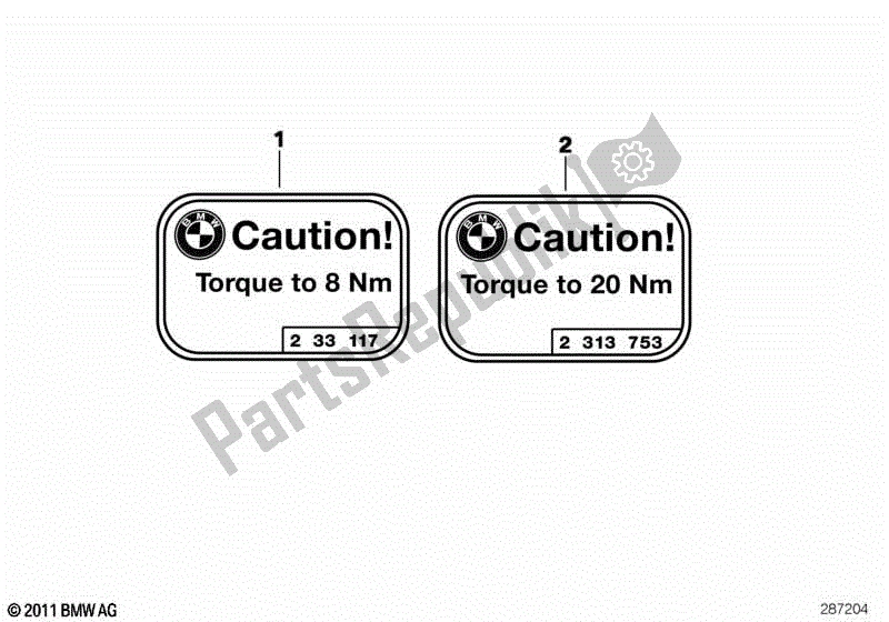 Todas las partes para Adhesivo, Par De Apriete de BMW K 1200 RS 41 2001 - 2004