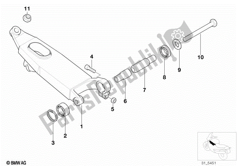 Todas las partes para Brazo De Remolque de BMW K 1200 RS 41 2001 - 2004