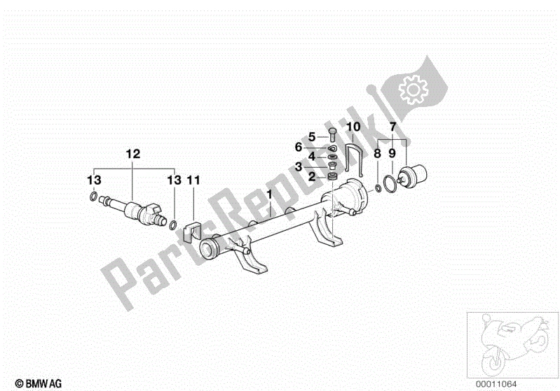 Todas las partes para Válvulas / Tuberías Del Sistema De Inyección De Combustible de BMW K 1200 RS 41 2001 - 2004