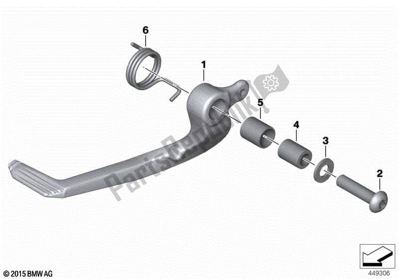 Toutes les pièces pour le Pédale De Frein du BMW K 1200S 40 2004 - 2008