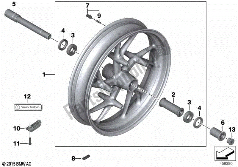 Todas las partes para Llanta De Fundición Delantera de BMW K 1200S 40 2004 - 2008