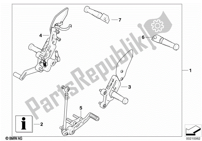 Todas las partes para Sistema De Estriberas Hp de BMW K 1200S 40 2004 - 2008