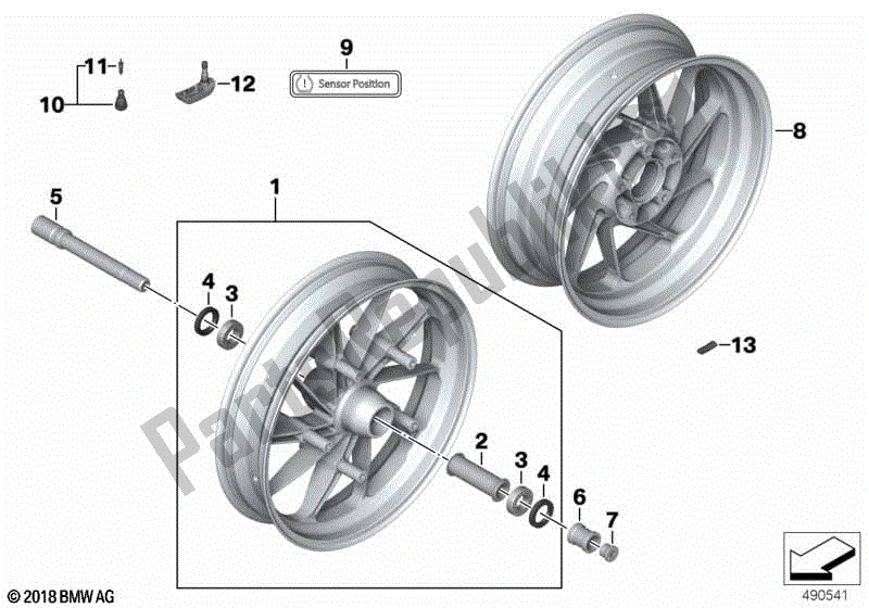 Toutes les pièces pour le Roues Forgées Hp du BMW K 1200S 40 2004 - 2008