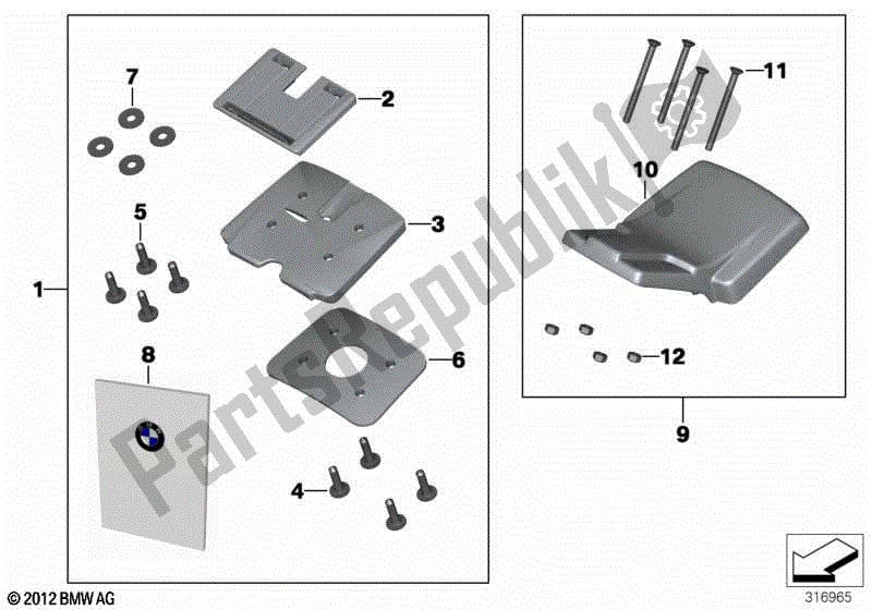 Todas las partes para Hardware De Montaje Para Navigator Iv de BMW K 1200S 40 2004 - 2008