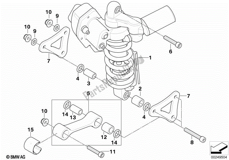 Toutes les pièces pour le Jambe De Force Esa, Arrière du BMW K 1200S 40 2004 - 2008