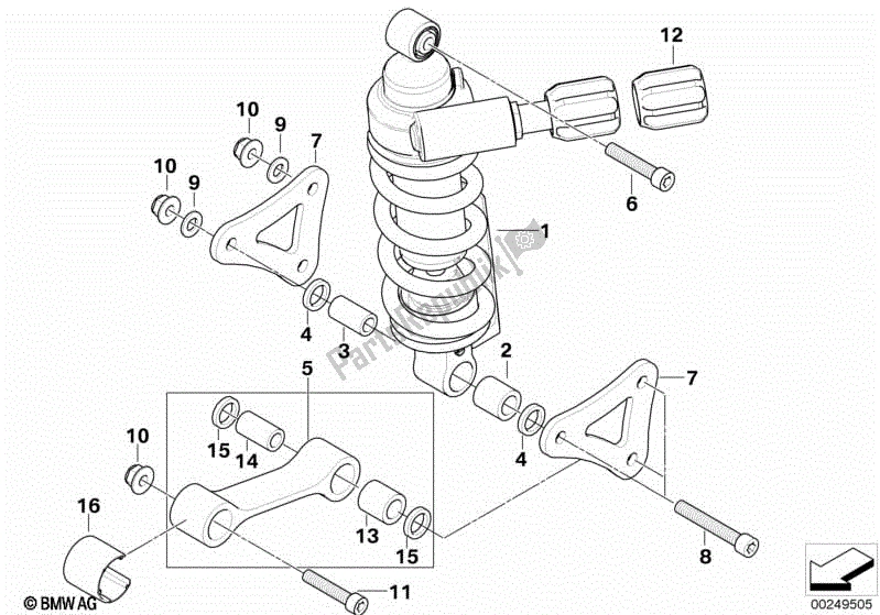 Todas las partes para Puntal De Resorte, Trasero de BMW K 1200S 40 2004 - 2008