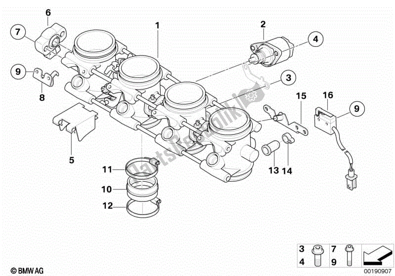 Todas las partes para Conjunto De Carcasa Del Acelerador de BMW K 1200S 40 2004 - 2008