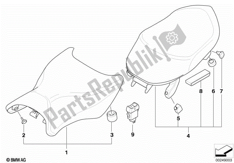 Todas las partes para Banqueta de BMW K 1300 GT 44 2008 - 2010