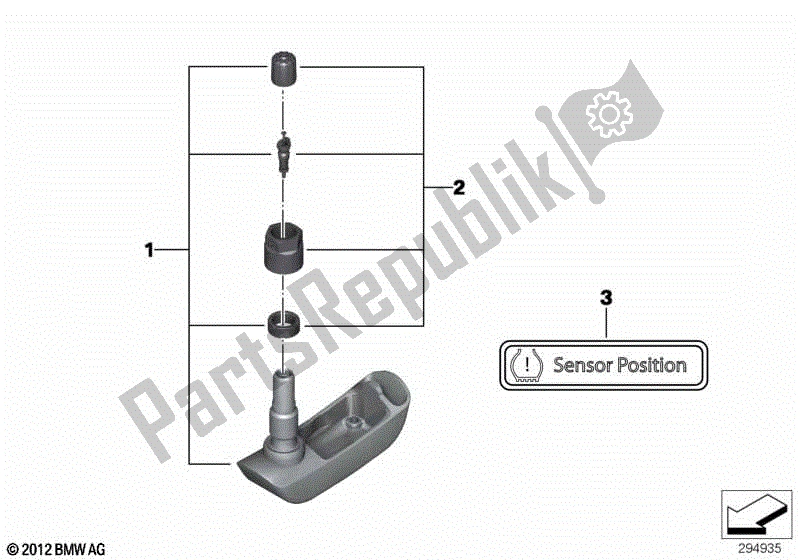 Todas las partes para Sensor Rdc Para Rueda Trasera de BMW K 1300 GT 44 2008 - 2010