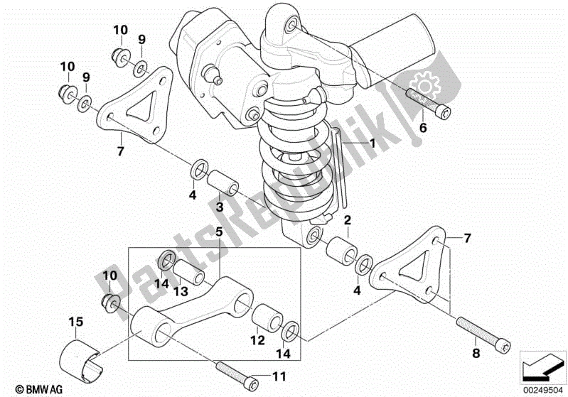 Todas las partes para Puntal De Resorte Esa, Trasero de BMW K 1300 GT 44 2008 - 2010