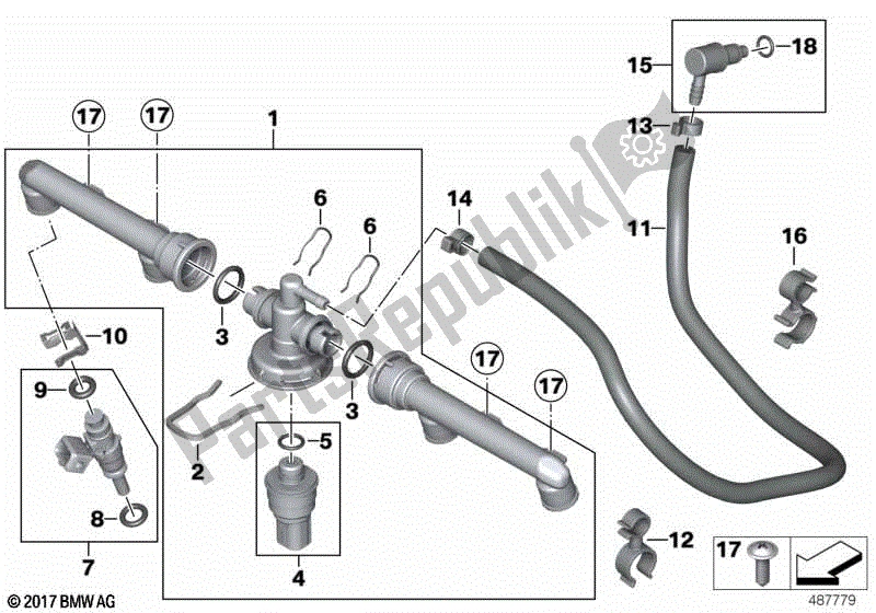 Todas las partes para Válvulas / Tuberías Del Sistema De Inyección De Combustible de BMW K 1300 GT 44 2008 - 2010