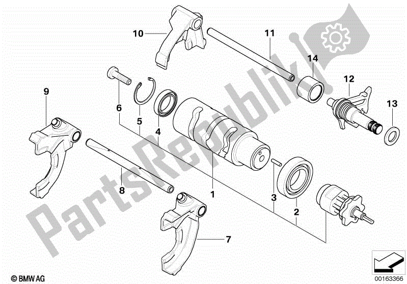 Todas las partes para Componentes De Cambio De Transmisión De 6 Velocidades de BMW K 1300R 43 2008 - 2012