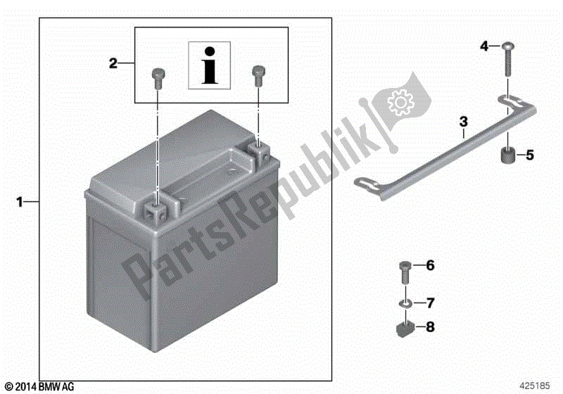 Alle onderdelen voor de Batterij Agm van de BMW K 1300R 43 2008 - 2012