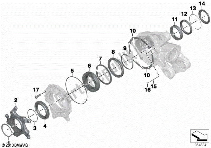 Alle onderdelen voor de Lager Voor Ringwiel van de BMW K 1300R 43 2008 - 2012