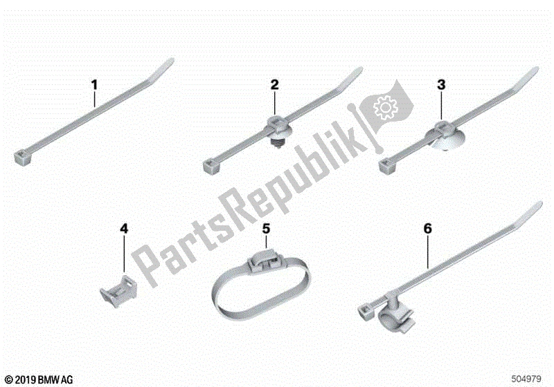 Alle onderdelen voor de Kabelbinder, Kabelbinder Met Beugel van de BMW K 1300R 43 2008 - 2012
