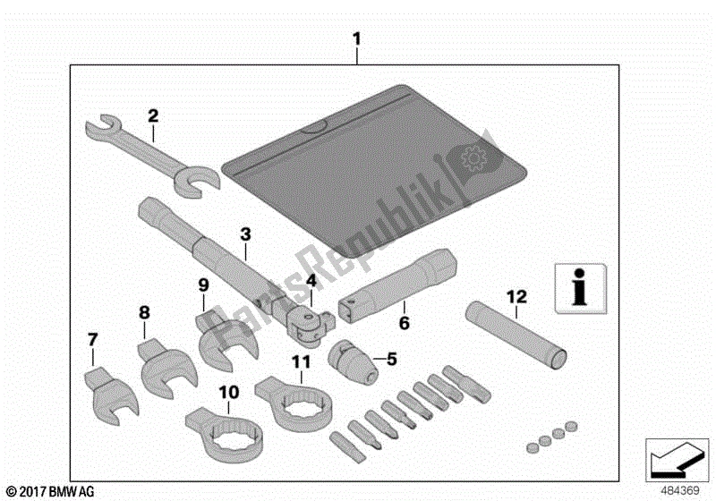 Todas las partes para Herramienta De Coche, Kit De Servicio de BMW K 1300R 43 2008 - 2012