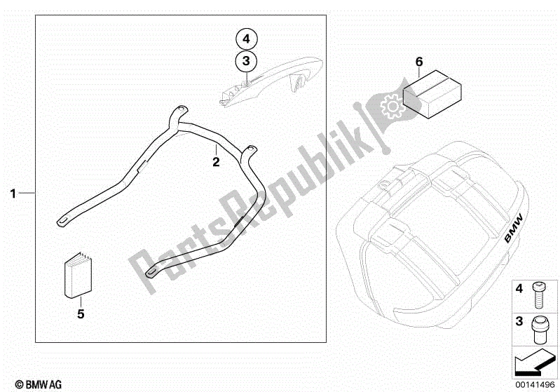 All parts for the Case Holder/mounting Parts of the BMW K 1300R 43 2008 - 2012